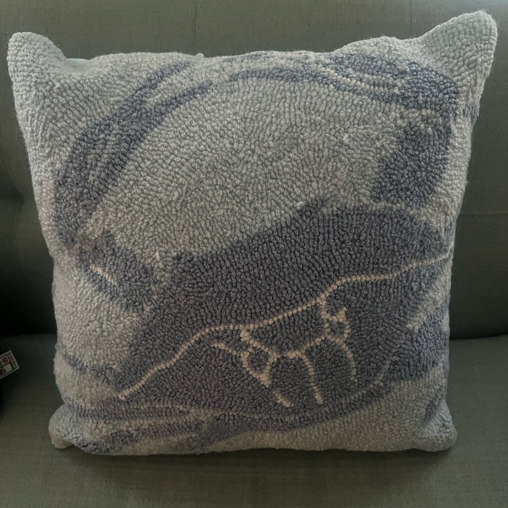 Crab hooked Throw Pillow 18 x 18